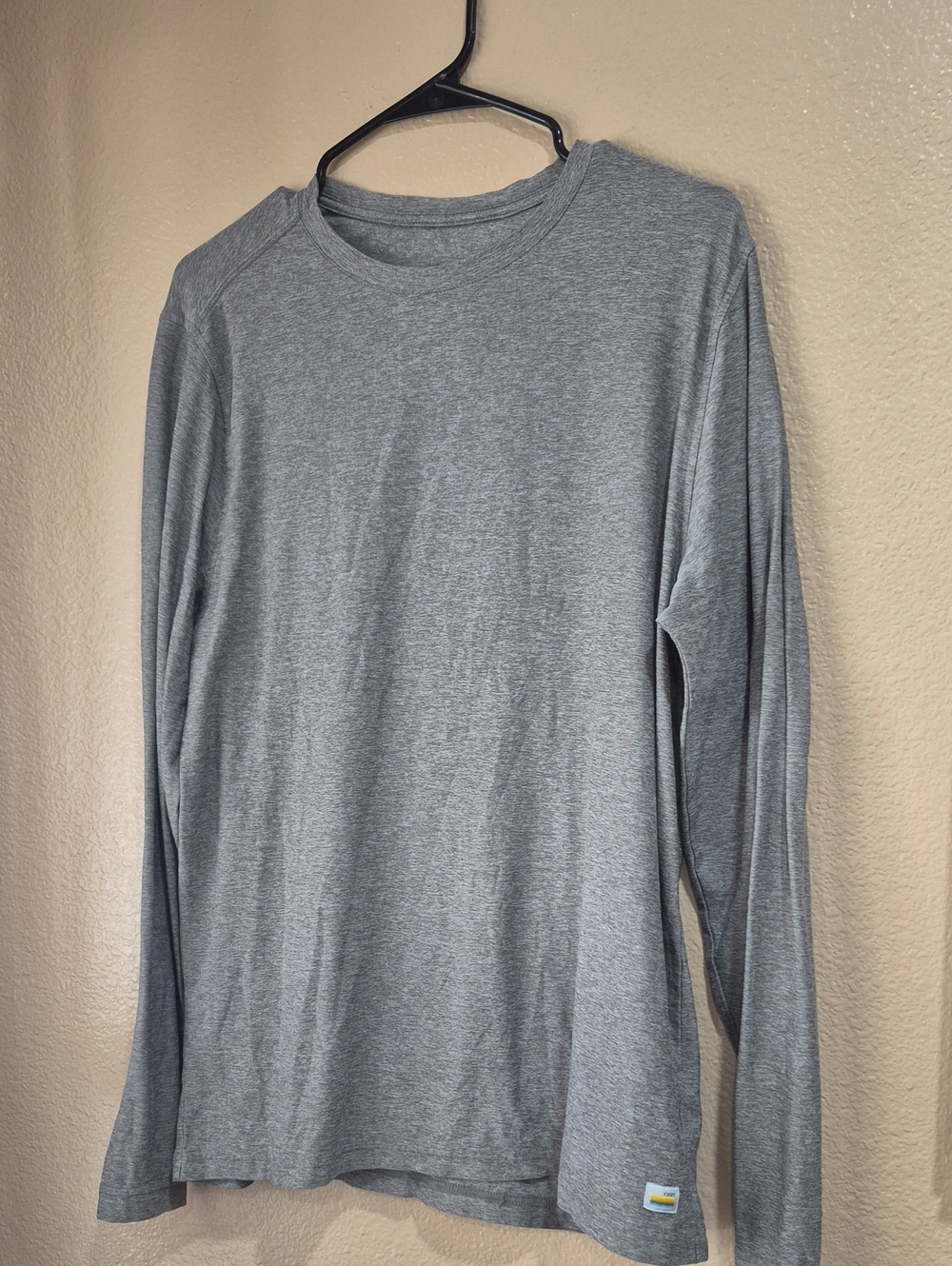 Men's Long Sleeve Crew Neck Shirt - Light Gray